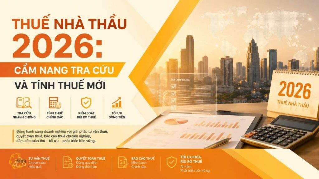 Thuế nhà thầu 2026: Cẩm nang tra cứu và tính thuế mới