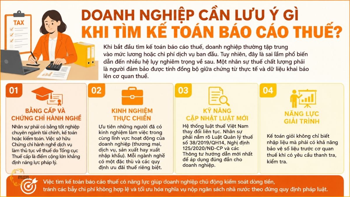 Doanh nghiệp cần lưu ý gì khi tìm kế toán báo cáo thuế?