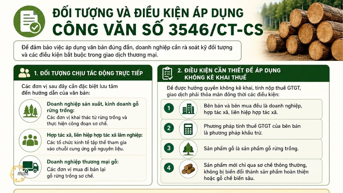Đối tượng và điều kiện áp dụng Công văn số 3546/CT-CS