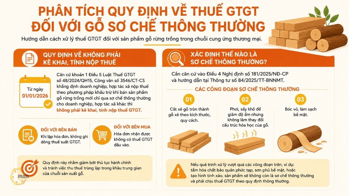 Phân tích quy định về thuế GTGT đối với gỗ sơ chế thông thường theo Công văn số 3546/CT-CS