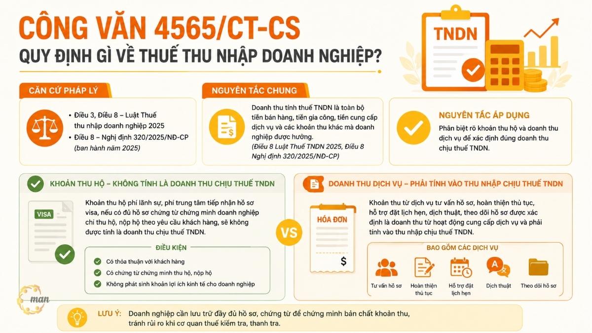 Công văn 4565/CT-CS: Hướng dẫn thuế thu hộ phí visa