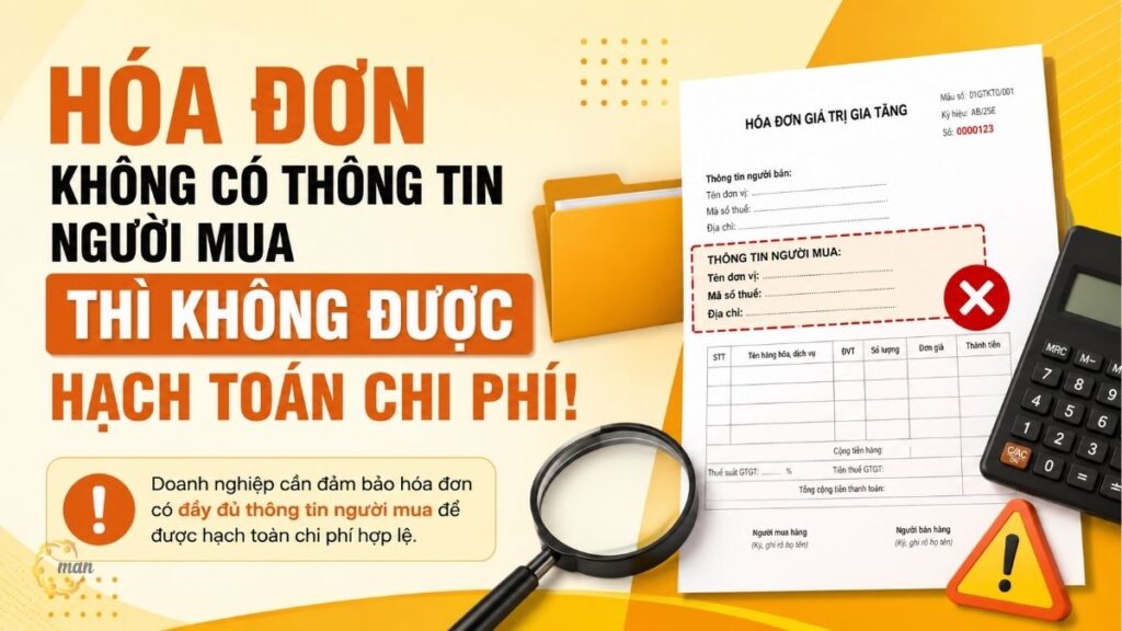 Hóa đơn không có thông tin người mua thì không được hạch toán chi phí
