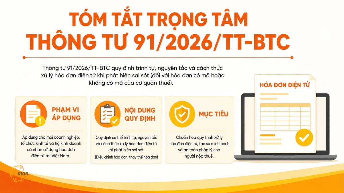Tóm tắt trọng tâm về Thông tư 91/2026/TT-BTC