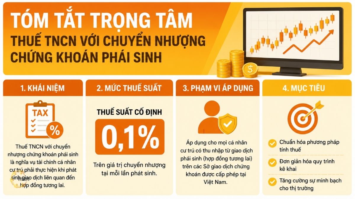 Tóm tắt trọng tâm về thuế TNCN với chuyển nhượng chứng khoán phái sinh