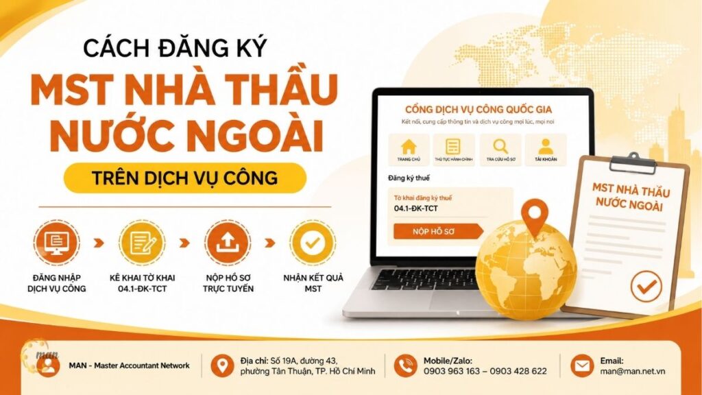 Cách đăng ký MST nhà thầu nước ngoài trên dịch vụ công