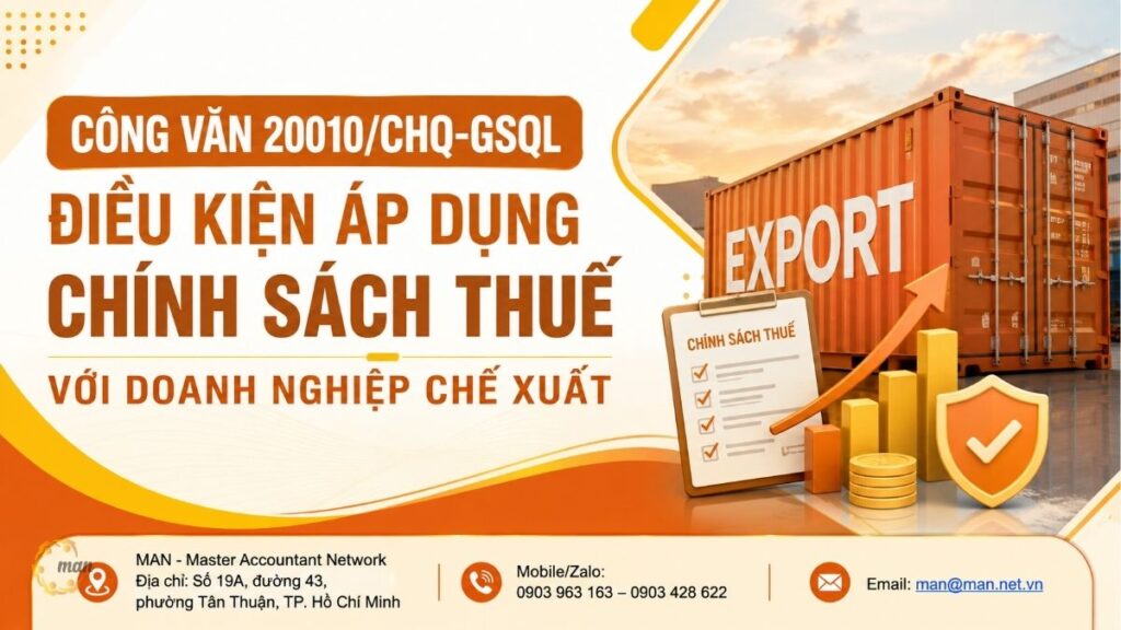 Công văn 20010/CHQ-GSQL: Điều kiện áp dụng chính sách thuế với DNCX