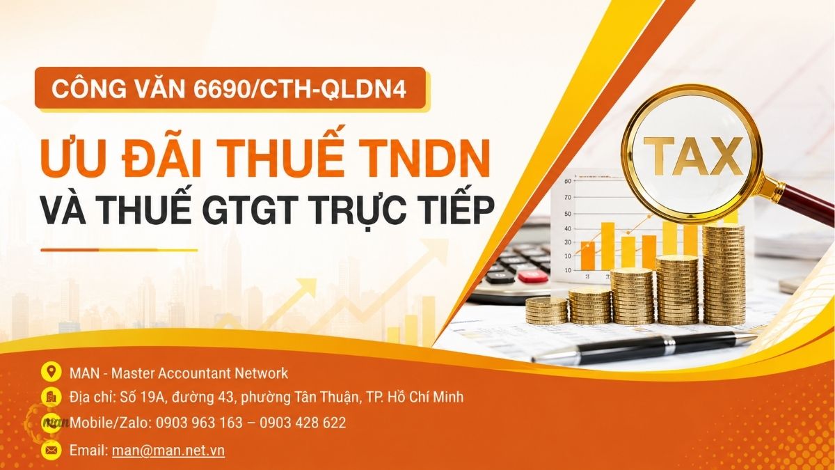 Công văn 6690/CTH-QLDN4: Hướng dẫn ưu đãi thuế TNDN và thuế GTGT trực tuyến