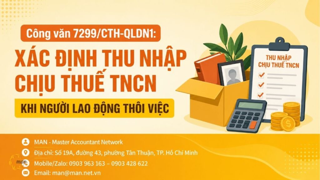 Công văn 7299/CTH-QLDN1: Xác định thu nhập chịu thuế TNCN khi người lao động thôi việc