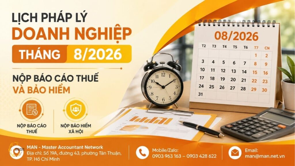 Lịch pháp lý doanh nghiệp tháng 8/2026