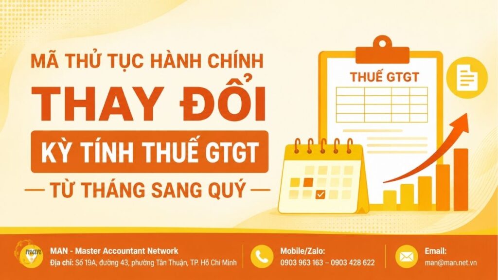 Mã thủ tục hành chính Thay đổi kỳ tính thuế GTGT từ tháng sang quý