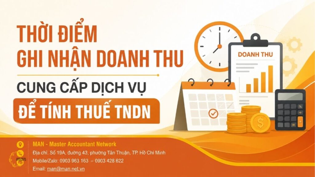 Thời điểm ghi nhận doanh thu cung cấp dịch vụ để tính thuế TNDN