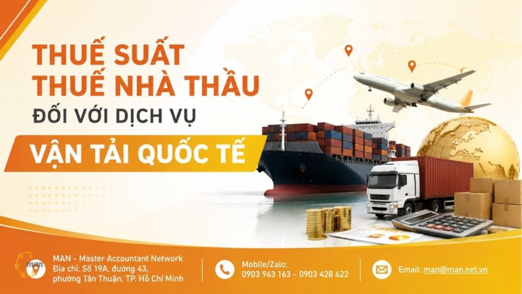 Thuế suất thuế nhà thầu đối với dịch vụ vận tải quốc tế