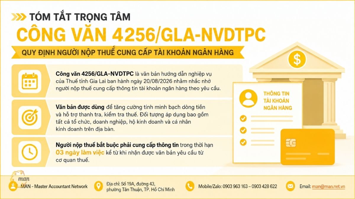 Tóm tắt trọng tâm về Công văn 4256/GLA-NVDTPC