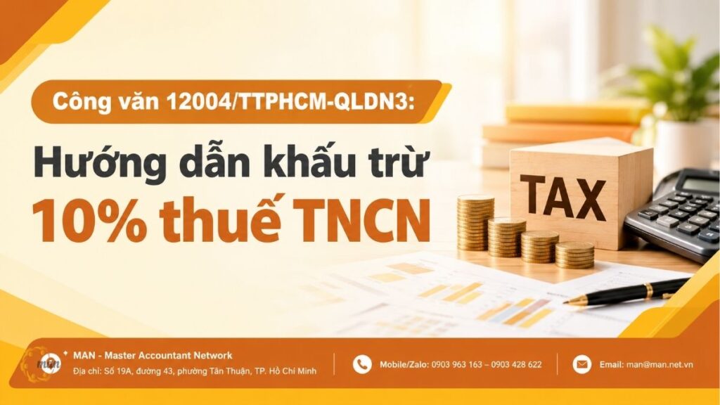 Công văn 12004/TTPHCM-QLDN3: Hướng dẫn khấu trừ 10% thuế TNCN