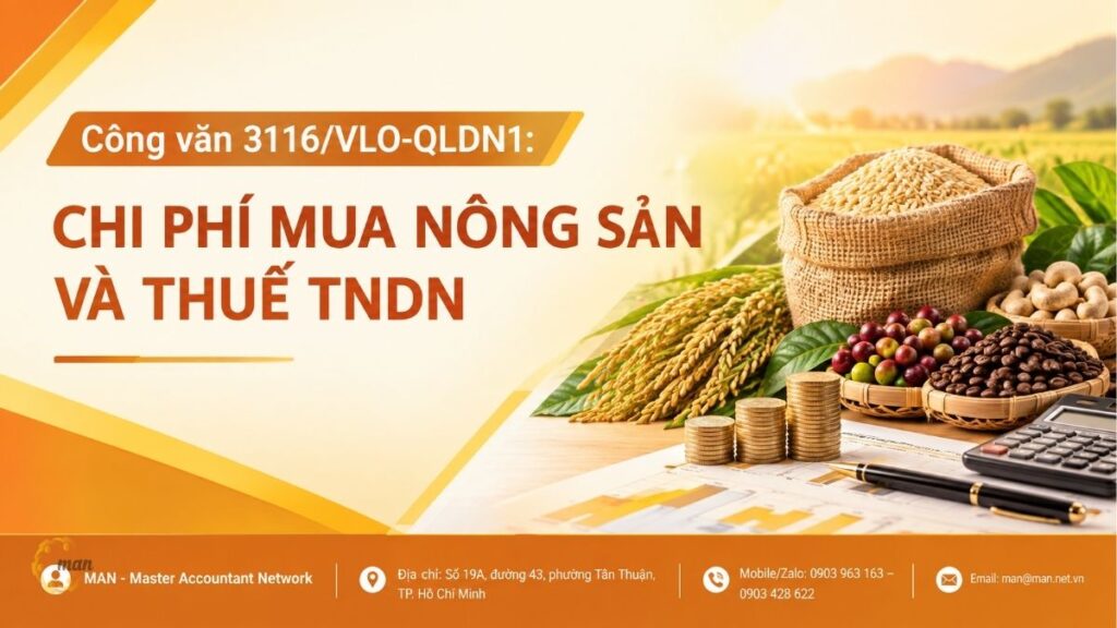 Công văn 3116/VLO-QLDN1: Chi phí mua nông sản và thuế TNDN