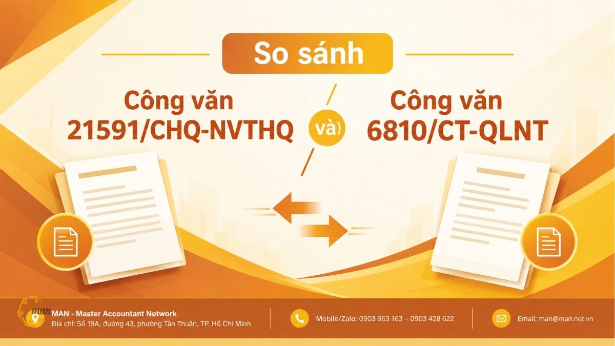 So sánh Công văn 21591/CHQ-NVTHQ và Công văn 6810/CT-QLNT