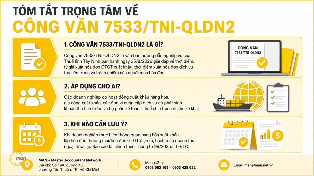 Tóm tắt trọng tâm về Công văn 7533/TNI-QLDN2