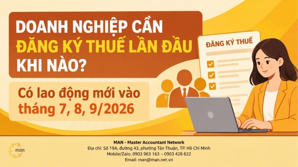 Doanh nghiệp cần đăng ký thuế lần đầu khi nào? Có lao động mới vào tháng 7, 8, 9/2026