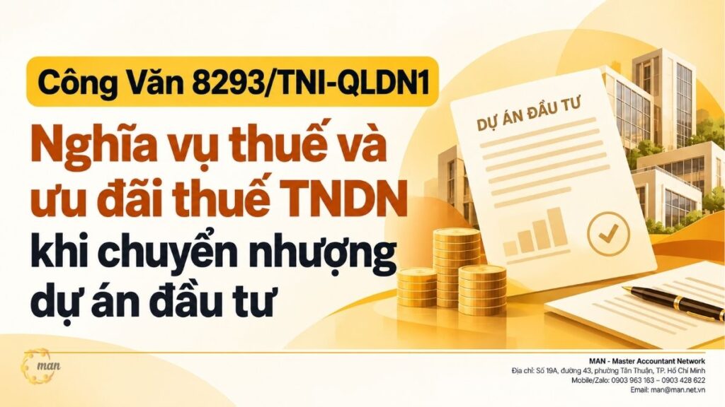 Công Văn 8293/TNI-QLDN1: Nghĩa vụ thuế và ưu đãi thuế TNDN khi chuyển nhượng dự án đầu tư