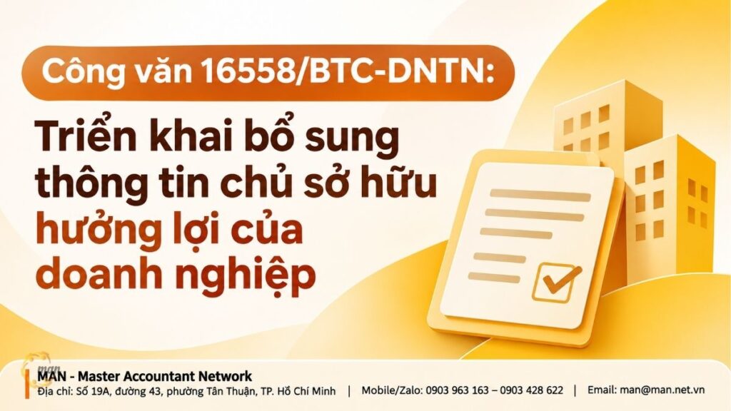 Công văn 16558/BTC-DNTN: Triển khai bổ sung thông tin chủ sở hữu hưởng lợi của doanh nghiệp