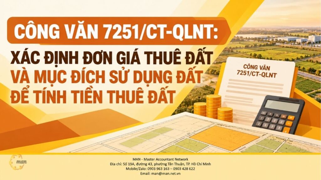 Công văn 7251/CT-QLNT: Xác định đơn giá thuê đất và mục đích sử dụng đất để tính tiền thuê đất