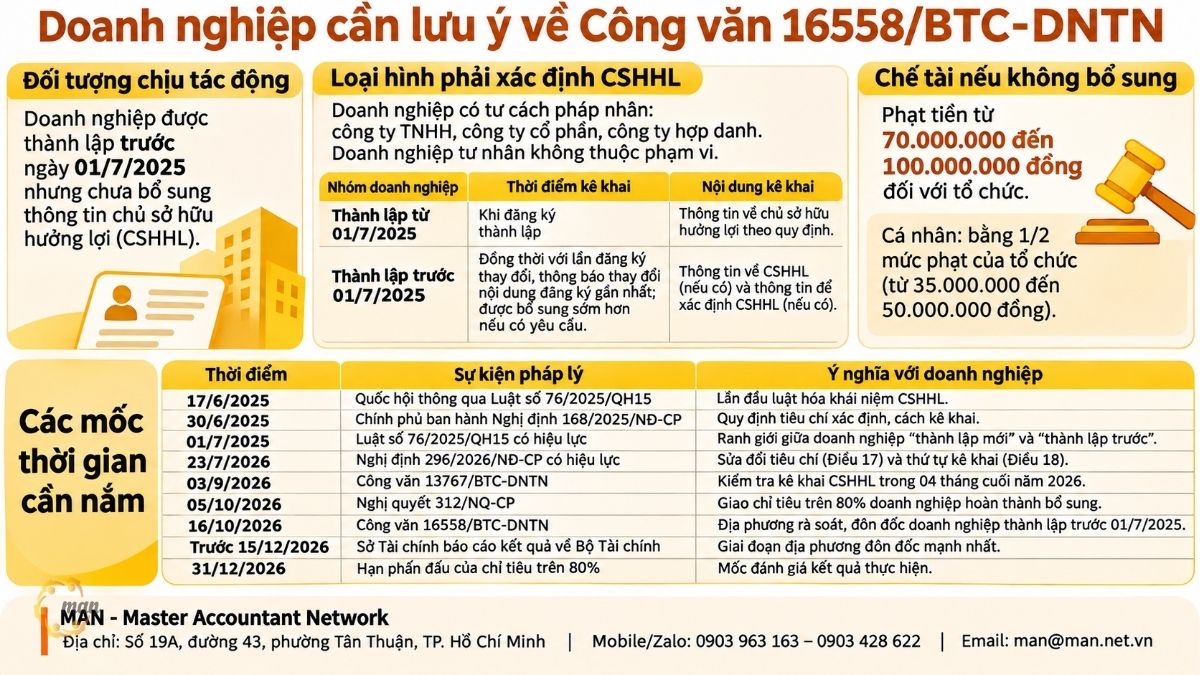 Doanh nghiệp nào chịu tác động của Công văn 16558/BTC-DNTN?