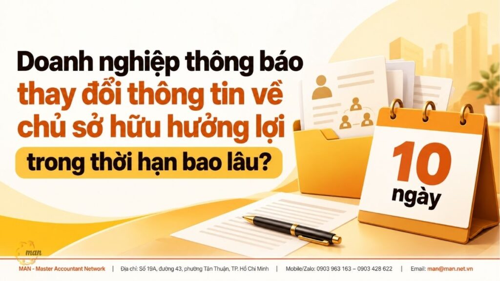 Doanh nghiệp thông báo thay đổi thông tin về chủ sở hữu hưởng lợi trong thời hạn bao lâu?