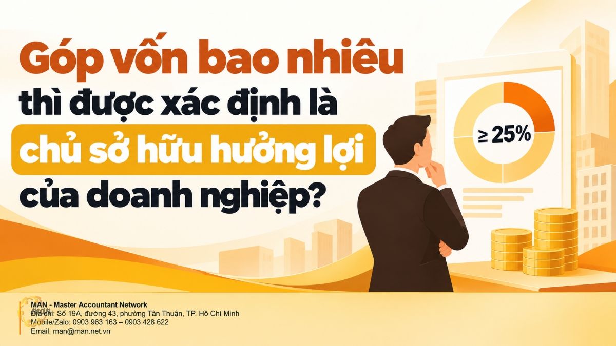 Góp vốn bao nhiêu thì được xác định là chủ sở hữu hưởng lợi của doanh nghiệp