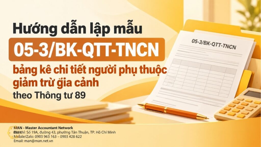 Hướng dẫn lập mẫu 05-3/BK-QTT-TNCN bảng kê chi tiết người phụ thuộc giảm trừ gia cảnh theo Thông tư 89