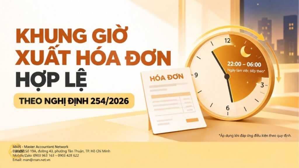 Khung giờ xuất hóa đơn hợp lệ theo Nghị định 254/2026