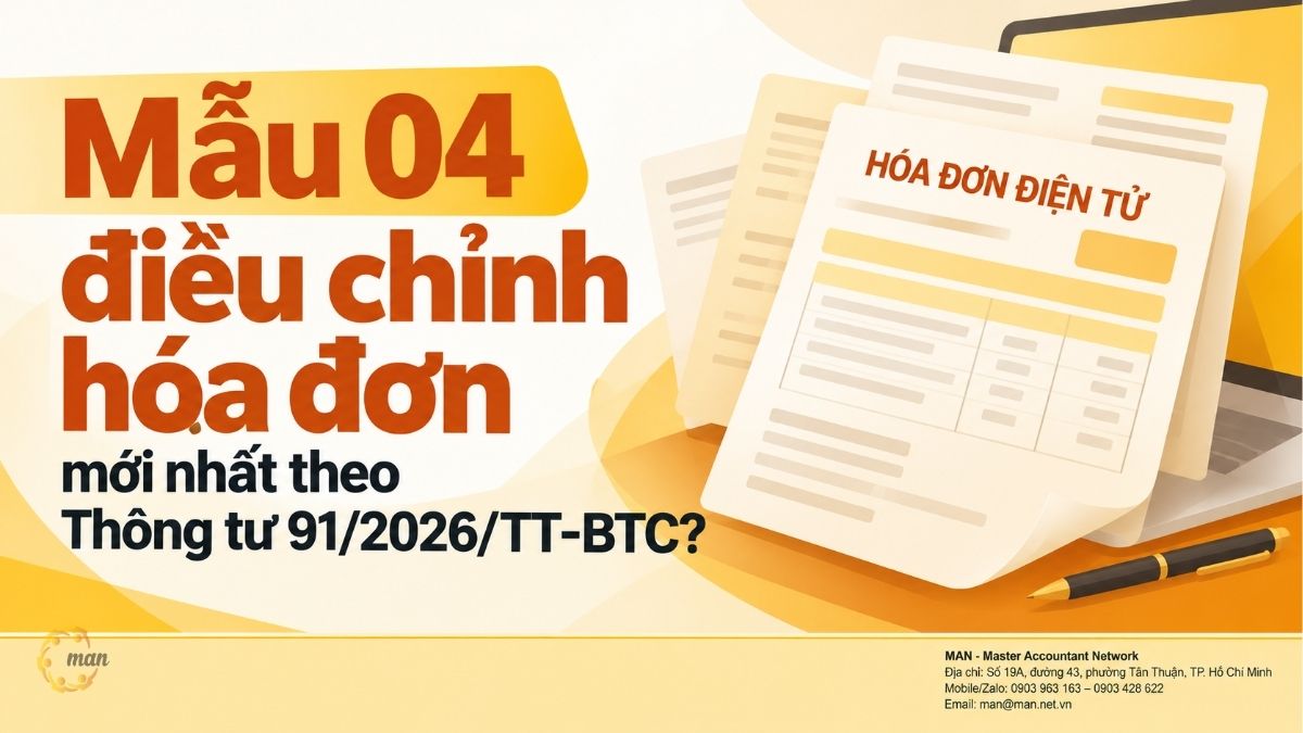 Mẫu 04 điều chỉnh hóa đơn mới nhất theo Thông tư 91/2026